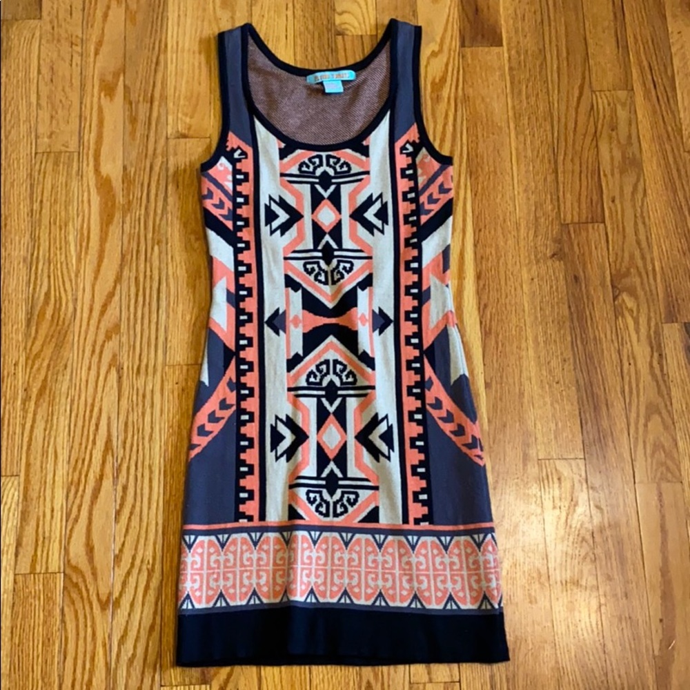 Printed Fitted Sweater Dress